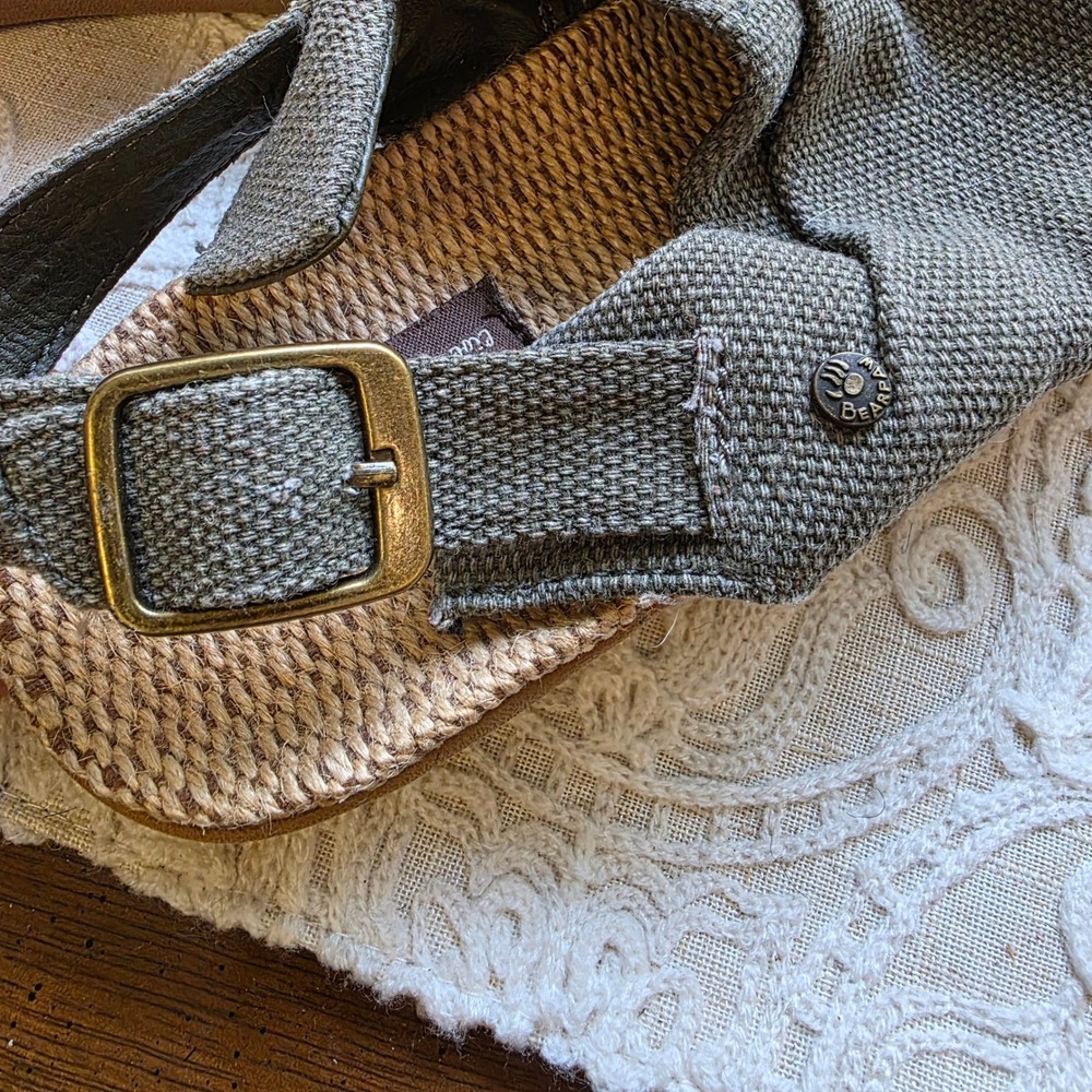 Bearpaw Duran Sandals Size 7 Olive Green Canvas‎ Jute Slingback 2210W-DURAN - Picture 7 of 8